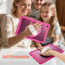 Samsung Tab A11+ A11 Plus Rugged Case - 360° Stand, Hand & Shoulder Strap - Shockproof - Rose