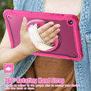 Samsung Tab A11+ A11 Plus Rugged Case - 360° Stand, Hand & Shoulder Strap - Shockproof - Rose