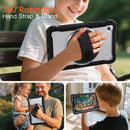 Samsung Tab A11 Rugged Case - 360° Stand, Hand & Shoulder Strap - Shockproof - Black