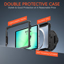 Samsung Tab A11 Rugged Case - 360° Stand, Hand & Shoulder Strap - Shockproof - Black