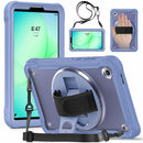 Samsung Tab A11 Rugged Case - 360° Stand, Hand & Shoulder Strap - Shockproof - Lavender