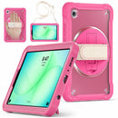 Samsung Tab A11 Rugged Case - 360° Stand, Hand & Shoulder Strap - Shockproof - Rose