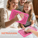 Samsung Tab A11 Rugged Case - 360° Stand, Hand & Shoulder Strap - Shockproof - Rose