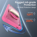Samsung Tab A11 Rugged Case - 360° Stand, Hand & Shoulder Strap - Shockproof - Rose