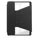 Samsung Tab A11 Plus A11+ Rotating Acrylic Back PU Leather Case with Pencil Holder [Black]