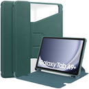 Samsung Tab A9 Plus A9+ Rotating Acrylic Back PU Leather Case with Pencil Holder Teal