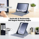 Samsung Tab A11 Plus A11+ Rotating Acrylic Back PU Leather Case with Pencil Holder [Lavender]