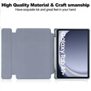 Rotating Acrylic Back PU Leather Case for Samsung Galaxy Tab A9+/A11+ with Pencil Holder [Lavender]
