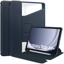 Samsung Tab A9 Plus A9+ Rotating Acrylic Back PU Leather Case with Pencil Holder Navy