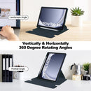 Samsung Tab A9 Plus A9+ Rotating Acrylic Back PU Leather Case with Pencil Holder Navy