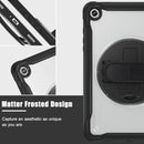 Samsung Tab A9+ A9 Plus Rugged Case - 360° Stand, Hand & Shoulder Strap - Shockproof - Black