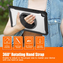 Samsung Tab A9+ A9 Plus Rugged Case - 360° Stand, Hand & Shoulder Strap - Shockproof - Black