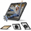 Samsung Tab A9+ A9 Plus Rugged Case - 360° Stand, Hand & Shoulder Strap - Shockproof - Black