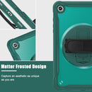 Samsung Tab A9+ A9 Plus Rugged Case - 360° Stand, Hand & Shoulder Strap - Shockproof - Green