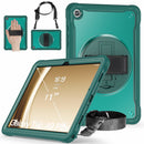 Samsung Tab A9+ A9 Plus Rugged Case - 360° Stand, Hand & Shoulder Strap - Shockproof - Green