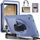 Samsung Tab A9+ A9 Plus Rugged Case - 360° Stand, Hand & Shoulder Strap - Shockproof - Lavender