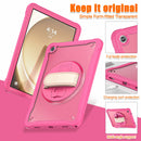 Samsung Tab A9+ A9 Plus Rugged Case - 360° Stand, Hand & Shoulder Strap - Shockproof - Rose