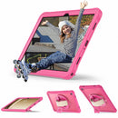 Samsung Tab A9+ A9 Plus Rugged Case - 360° Stand, Hand & Shoulder Strap - Shockproof - Rose