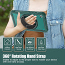 Samsung Tab A9 Rugged Case - 360° Stand, Hand & Shoulder Strap - Shockproof - Green