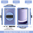 Samsung Tab A9 Rugged Case - 360° Stand, Hand & Shoulder Strap - Shockproof - Lavender