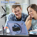 Samsung Tab A9 Rugged Case - 360° Stand, Hand & Shoulder Strap - Shockproof - Lavender