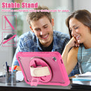 Samsung Tab A9 Rugged Case - 360° Stand, Hand & Shoulder Strap - Shockproof - Rose