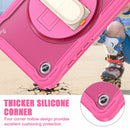 Samsung Tab A9 Rugged Case - 360° Stand, Hand & Shoulder Strap - Shockproof - Rose