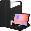 360° Rotating Keyboard Case for Samsung Galaxy Tab S10Lite/S10FE/S9FE/S9 – Detachable Keyboard with Pencil Holder [Black]
