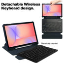 360° Rotating Keyboard Case for Samsung Galaxy Tab S10Lite/S10FE/S9FE/S9 – Detachable Keyboard with Pencil Holder [Navy]