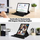 Rotating Acrylic Back PU Leather Case for Samsung Galaxy Tab S10Lite/S10FE/S9FE/S9 with Pencil Holder [Black]
