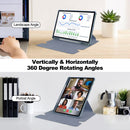 Rotating Acrylic Back PU Leather Case for Samsung Galaxy Tab S10Lite/S10FE/S9FE/S9 with Pencil Holder [Lavender]