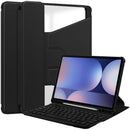 360° Rotating Keyboard Case for Samsung Galaxy Tab S10+/S9+/S9FE+/S8+ – Detachable Keyboard with Pencil Holder [Black]