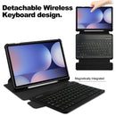 360° Rotating Keyboard Case for Samsung Galaxy Tab S10+/S9+/S9FE+/S8+ – Detachable Keyboard with Pencil Holder [Black]