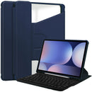 360° Rotating Keyboard Case for Samsung Galaxy Tab S10+/S9+/S9FE+/S8+ – Detachable Keyboard with Pencil Holder [Navy]