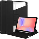 Rotating Acrylic Back PU Leather Case for Samsung Galaxy Tab S10+/S9+/S9FE+/S8+ with Pencil Holder [Black]