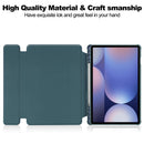 Rotating Acrylic Back PU Leather Case for Samsung Galaxy Tab S10+/S9+/S9FE+/S8+ with Pencil Holder [Teal]