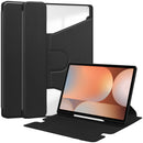 Rotating Acrylic Back PU Leather Case for Samsung Galaxy Tab S10Ultra/S9Ultra/S8Ultra with Pencil Holder [Black]