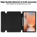 Rotating Acrylic Back PU Leather Case for Samsung Galaxy Tab S10Ultra/S9Ultra/S8Ultra with Pencil Holder [Black]