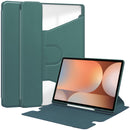 Rotating Acrylic Back PU Leather Case for Samsung Galaxy Tab S10Ultra/S9Ultra/S8Ultra with Pencil Holder [Teal]