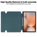 Rotating Acrylic Back PU Leather Case for Samsung Galaxy Tab S10Ultra/S9Ultra/S8Ultra with Pencil Holder [Teal]