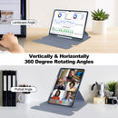 Rotating Acrylic Back PU Leather Case for Samsung Galaxy Tab S10Ultra/S9Ultra/S8Ultra with Pencil Holder [Lavender]