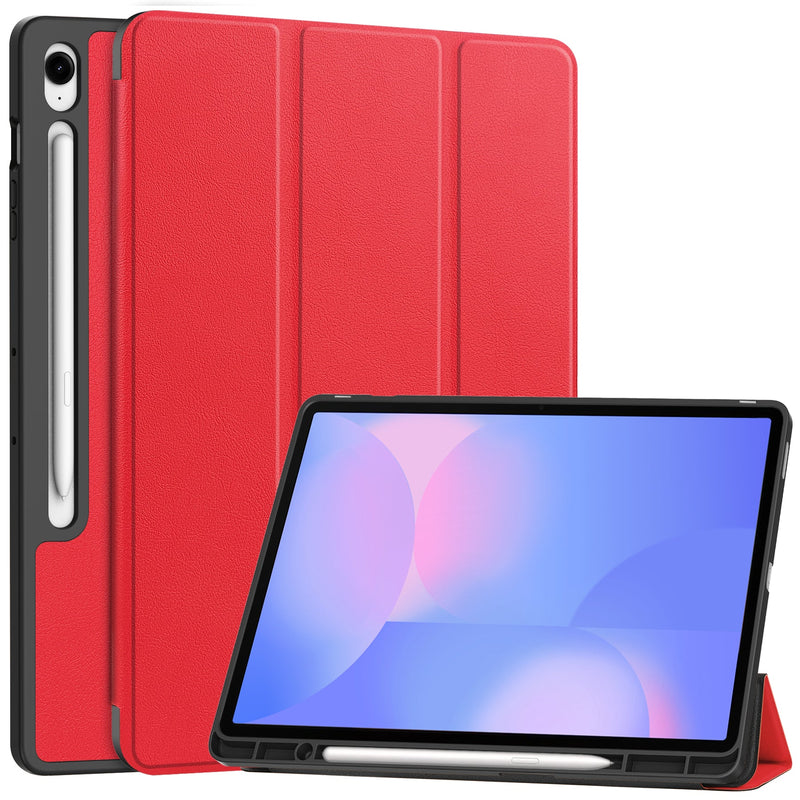 Samsung Tab S10FE Plus X620 Tri Fold Pen Holder Case [Red]