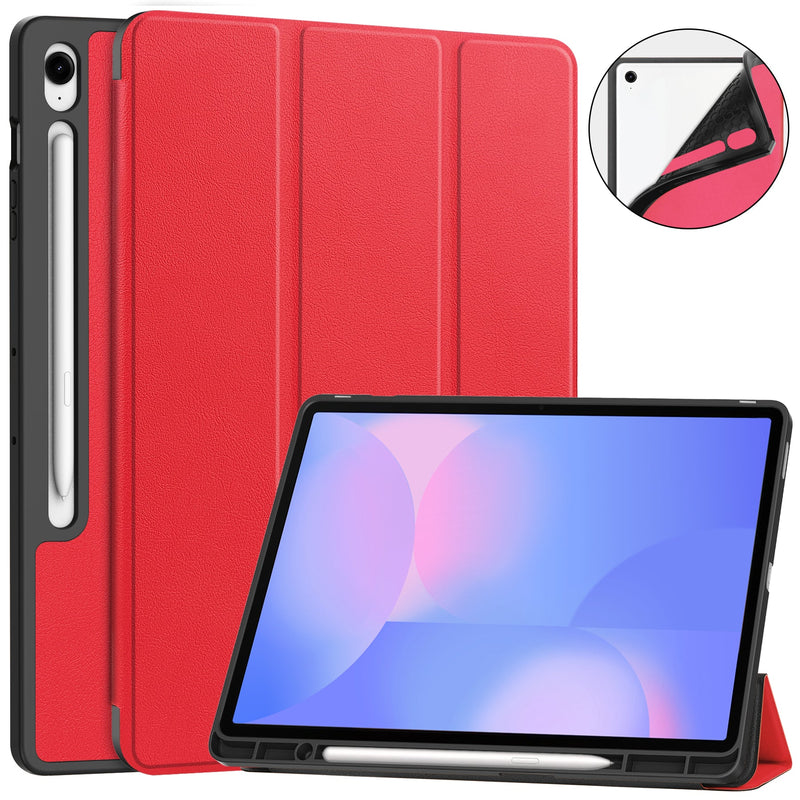 Samsung Tab S10FE Plus X620 Tri Fold Pen Holder Case [Red]