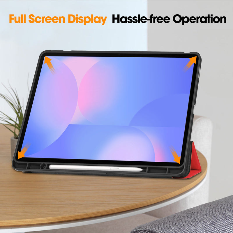 Samsung Tab S10FE Plus X620 Tri Fold Pen Holder Case [Red]
