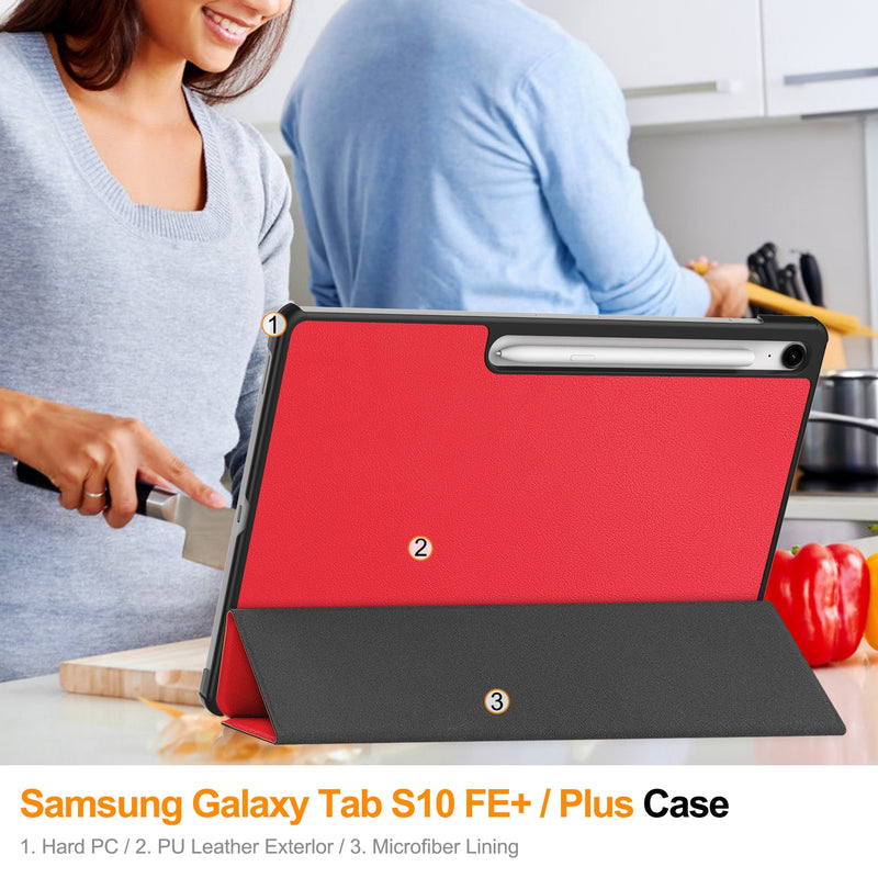 Samsung Tab S10FE Plus X620 Tri-Fold Case [Red]