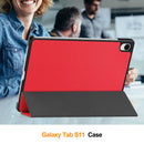 KST Tri-fold PU Leather Case for Samsung Galaxy Tab S11 [Red]