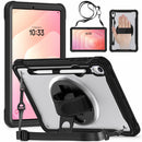 Samsung Tab S11 Rugged Case - 360° Stand, Hand & Shoulder Strap - Shockproof - Black