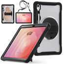 Samsung Tab S11 Rugged Case - 360° Stand, Hand & Shoulder Strap - Shockproof - Black