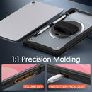 Samsung Tab S11 Rugged Case - 360° Stand, Hand & Shoulder Strap - Shockproof - Black