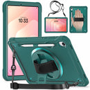 Samsung Tab S11 Rugged Case - 360° Stand, Hand & Shoulder Strap - Shockproof - Green